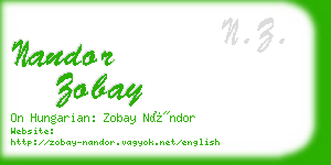 nandor zobay business card